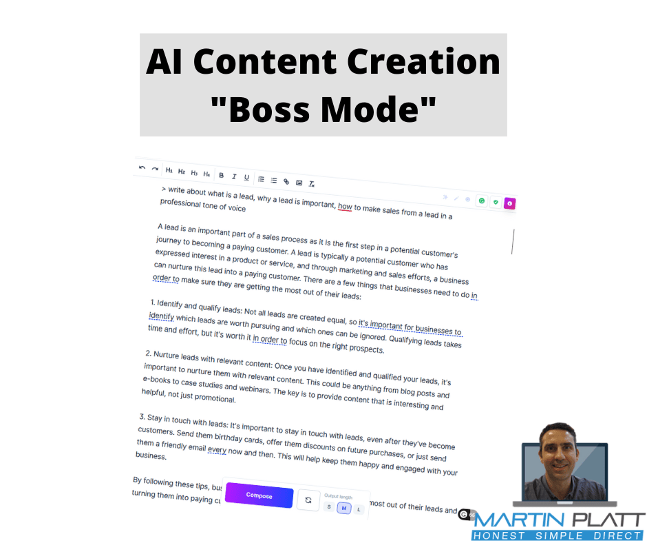 Artificial Intelligence SEO Content Writing - Boss Mode