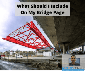 What should I include on my bridge page?